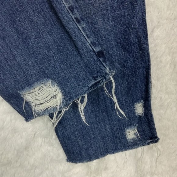 We The Free Womens Jeans‎ Straight Leg Crop Denim Blue Button Fly High Rise 27 - Picture 5 of 14